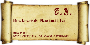 Bratranek Maximilla névjegykártya